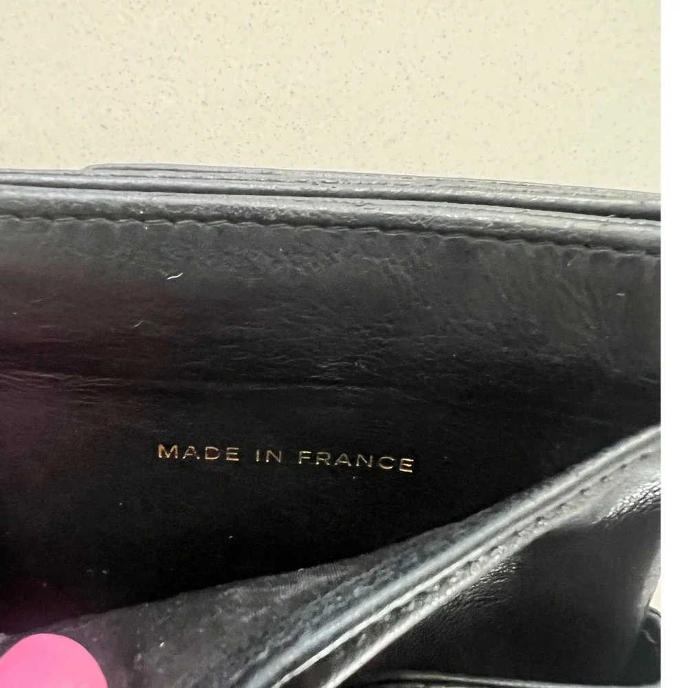 Chanel Black Caviar Leather Timeless CC Logo Bifold Wallet Made in France